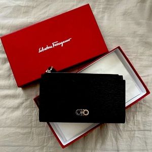 Salvatore Ferragamo Revival Leather Zip Wallet Women’s